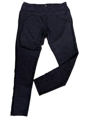 Yogalicious High Rise Mesh Trim Leggings Charcoal Grey Heather Large